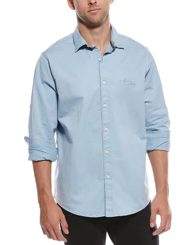 Scotch & Soda Pigment Wash Shirt In Blue