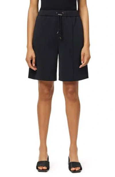Scotch & Soda Pintuck Drawcord Scuba Shorts In Black