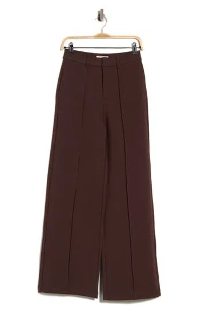 Scotch & Soda Pintuck Wide Leg Pants In Seal Brown
