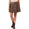 Scotch & Soda Pleated Miniskirt In Brown