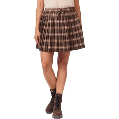Scotch & Soda Pleated Miniskirt In Brown