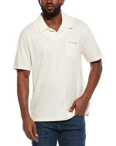 Scotch & Soda Pocket Polo Shirt In White