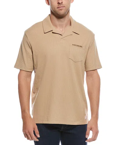 Scotch & Soda Pocket Polo Shirt In Brown