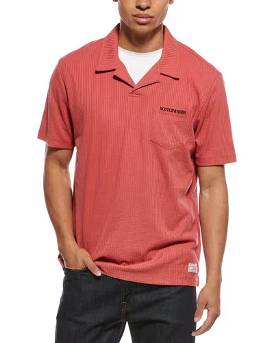 Scotch & Soda Pocket Polo Shirt In Pink