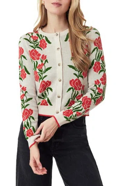 Scotch & Soda Poinsettia Intarsia Crewneck Sweater In Multi