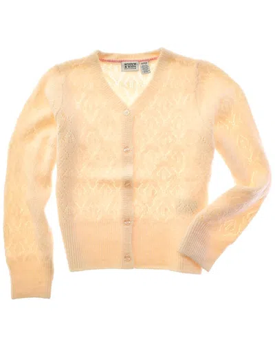 Scotch & Soda Pointelle Cardigan In Gold