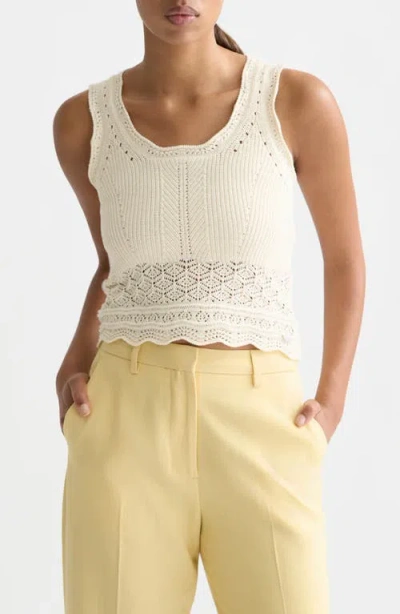 Scotch & Soda Pointelle Crop Sweater Tank In Yellow