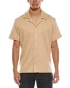 Scotch & Soda Popcorn Jersey Camp Shirt In Brown