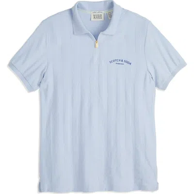 Scotch & Soda Popcorn Piqué Zip Polo