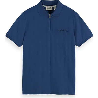 Scotch & Soda Popcorn Piqué Zip Polo