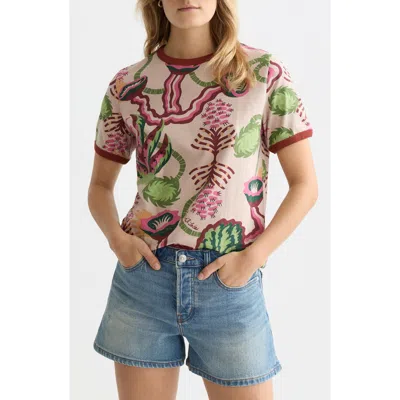 Scotch & Soda Print Knit Top In Neutral