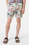 Scotch & Soda Print Mid Length Swim Trunks