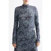 Scotch & Soda Print Mock Neck Top In Blue