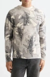 Scotch & Soda Print Relaxed Wool & Cotton Sweater In Neutral