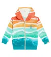Scotch & Soda Printed Cotton Jersey Hoodie In Multicoloured