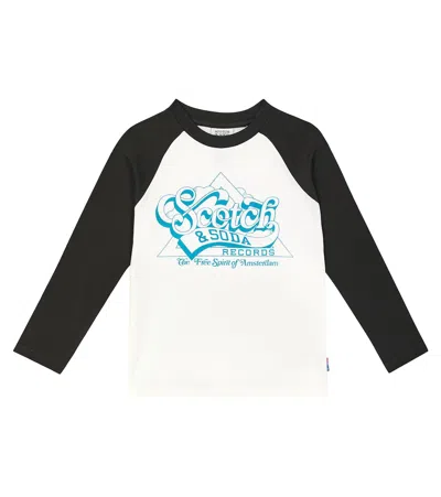 Scotch & Soda Kids' Printed Cotton Jersey T-shirt In White