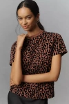 Scotch & Soda Printed Crew-neck Tee In Brown