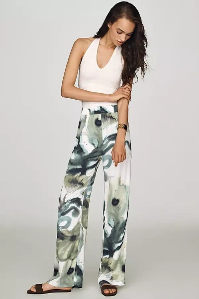 Scotch & Soda Printed Wide-leg Pants In Multicolor