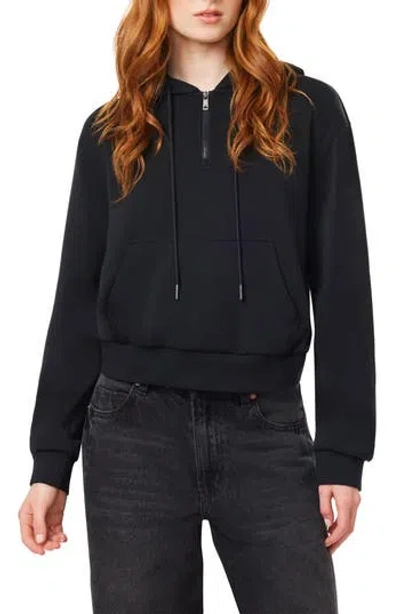 Scotch & Soda Quarter-zip Hoodie In Black