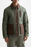 Scotch & Soda Quilted Water Repellent Military Jacket In Green