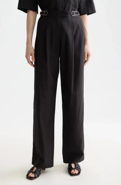 Scotch & Soda Quinn Wide Leg Pants In Black