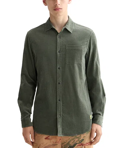 Scotch & Soda Regular Fit Corduroy Shirt In Green