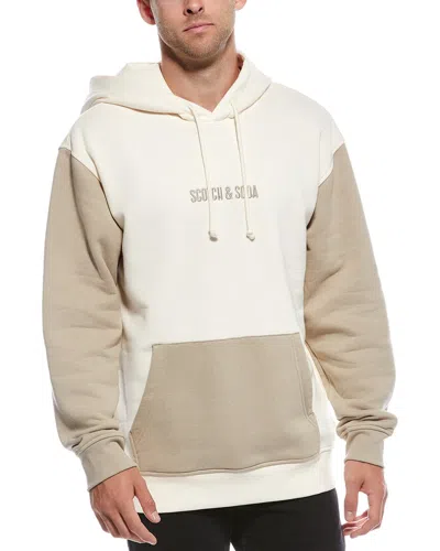 Scotch & Soda Relaxed Fit Colorblock Hoodie In Brown