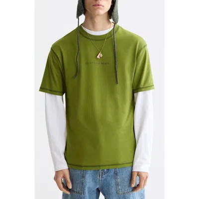 Scotch & Soda Relaxed Fit Cotton Logo T-shirt In Green