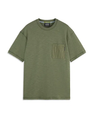 Scotch & Soda Relaxed Fit Cotton Tee In Green