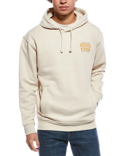 Scotch & Soda Relaxed Fit Fleece Graphic Hoodie In Neutral