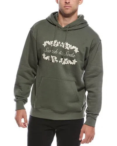 Scotch & Soda Relaxed Fit Graphic Hoodie In Green