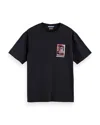 Scotch & Soda Relaxed Fit Graphic Logo Tee In Black