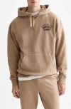 Scotch & Soda Relaxed Fit Logo Cotton Fleece Hoodie In Brown