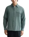 Scotch & Soda Relaxed Fit Micro Check Structured Shirt In Green