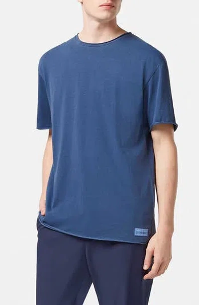 Scotch & Soda Relaxed Fit Raw Edge T-shirt In Blue