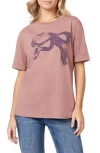 Scotch & Soda Relaxed Fit Roll Cuff Cotton Graphic T-shirt In Pink