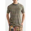 Scotch & Soda Relaxed Fit Stripe Pocket T-shirt In Green