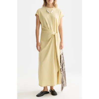 Scotch & Soda Relaxed Linen Blend Maxi Dress In Yellow