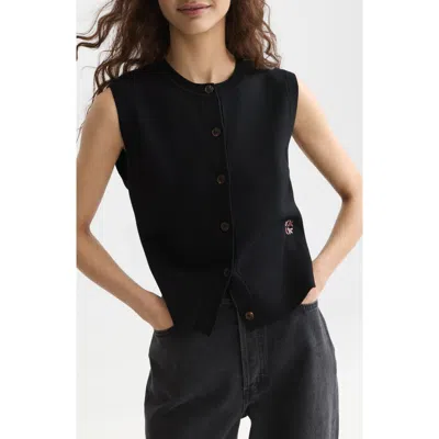 Scotch & Soda Relaxed Sweater Vest In Black