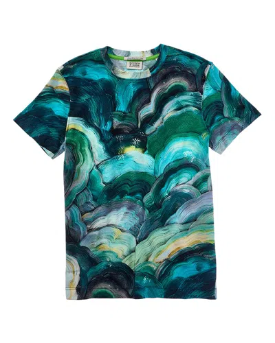 Scotch & Soda Kids'  Relaxed-fit All-over Printed T-shirt In Green