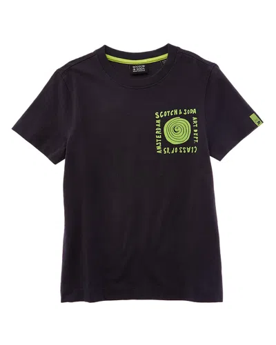 Scotch & Soda Relaxed-fit Artwork T-shirt In Black