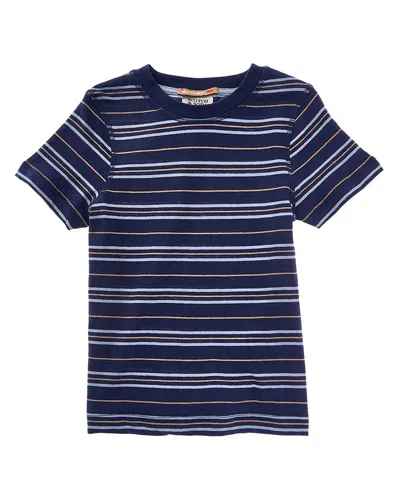 Scotch & Soda Relaxed-fit Yarn-dyed Linen-blend T-shirt In Blue