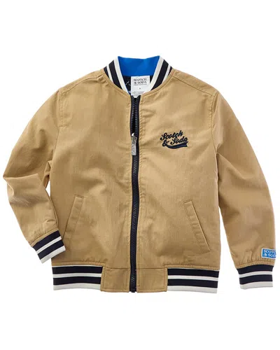 Scotch & Soda Kids'  Reversible Bomber Jacket In Brown