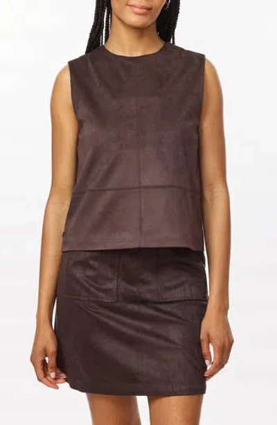 Scotch & Soda Reversible Faux Suede Vest In Brown