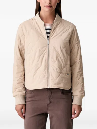 Scotch & Soda Reversible Quilted Bomber Jacket In Brown