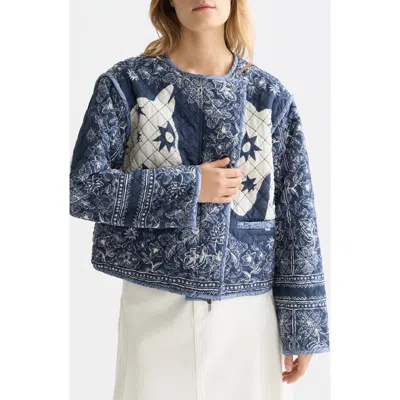 Scotch & Soda Reversible Quilted Jacket In Blue