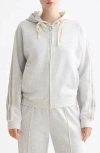 Scotch & Soda Ribbed Interlock Full Zip Hoodie In Blue