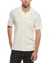 Scotch & Soda Ribbed Johnny Collar Shirt In White