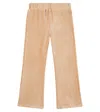 Scotch & Soda Ribbed-knit Cotton-blend Velvet Leggings In Nude