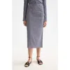 Scotch & Soda Ruched Gingham Midi Skirt In Gray